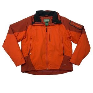 LL Bean Jacket Mens M Medium Reg Orange Waterproof Insulated 3 in 1 Winter Coat